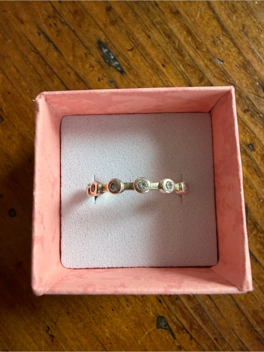 Sterling Silver link Band with clear stones